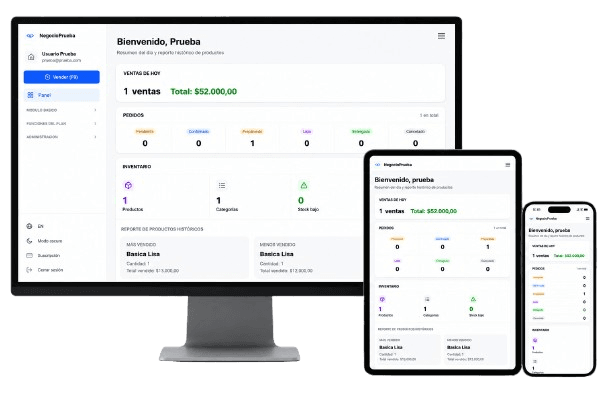 TCSoft en notebook, tablet y celular